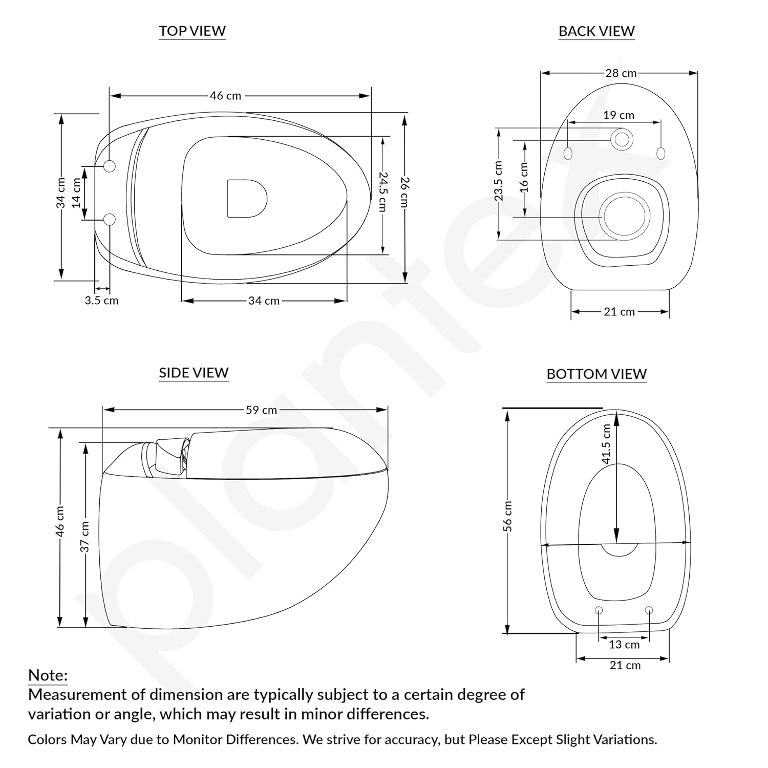 Plantex Ceramic Commode for Toilet/Rim Oval Shape Wall Hung Commode/Washdown Western Toilet with Soft Closing Toilet Seat (P-Trap, White) - Image 3