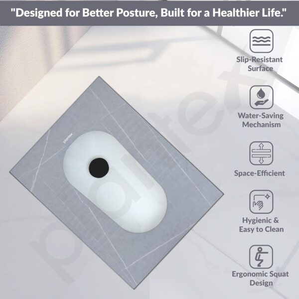 Plantex Indian Toilet/Orrisa Pan for Bathroom/Household Squatting Pan/Sintered Stone Base Ceramic Sanitaryware Toilet - (WC-03) - Image 4